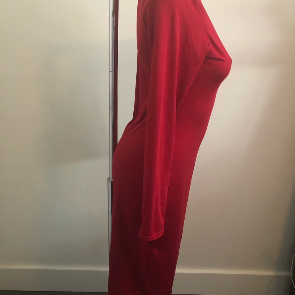 Sexy red dress long sleeve